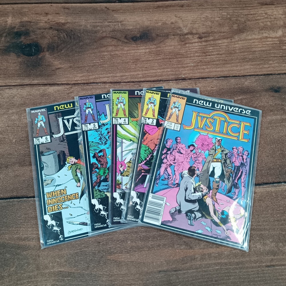 Marvel Justice New Universe Comic Lot OS 1 2 4 5 6 Excellent Copper Age 1986